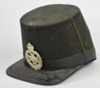British Army Rifle Brigade Victorian shako hat with later cap badge