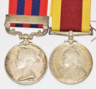 Victorian medal pair comprising Indian General Service Medal with clasp for Waziristan and a China