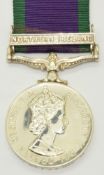 British Army General Service Medal with clasp for Northern Ireland named to 24268452 Gunner E D