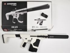 Crosman ST-1 .177 semi-automatic assault style air rifle with white composite body, tactical