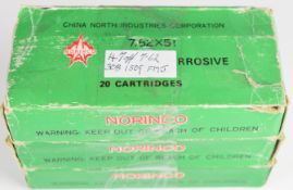 Forty seven 7.62x57 rifle cartridges, all in original boxes. PLEASE NOTE THAT A VALID RELEVANT