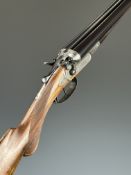 William Evans 28 bore side by side hammer action shotgun with named and engraved locks, engraved