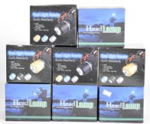 Eight multi-purpose head lamps or head torches, all unused in original boxes.