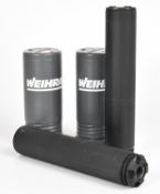 Two Weihrauch HW XL air rifle sound moderators, both in original tubes.