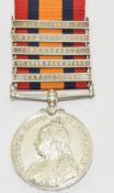 Queen's South Africa Medal with clasps for Cape Colony, Orange Free State, Johannesburg, Diamond