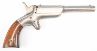 Allen & Wheelock .32 rimfire Derringer pistol with wooden grips, sheath trigger, fixed sights and