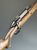 Mannlicher Schonauer M72 .243 bolt-action rifle with chequered semi-pistol grip and forend, raised