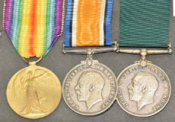 Royal Navy Reserve WW1 Medal pair comprising War Medal and Victory Medal and Long Service & Good