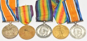 WW1 medal pair comprising War Medal and Victory Medal named to 20695 A/Cpl C T G Butler, Somerset