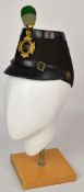 American Civil War style 33rd National Guard shako with green and white pompom and B M Whitlock, New