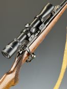 BRNO Model 2 .22 bolt-action rifle with chequered semi-pistol grip, leather sling, multi-shot