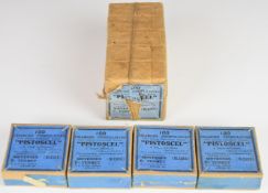 Nine hundred Pistoscel cartridges, all in original boxes, five sealed in original wrapping. PLEASE