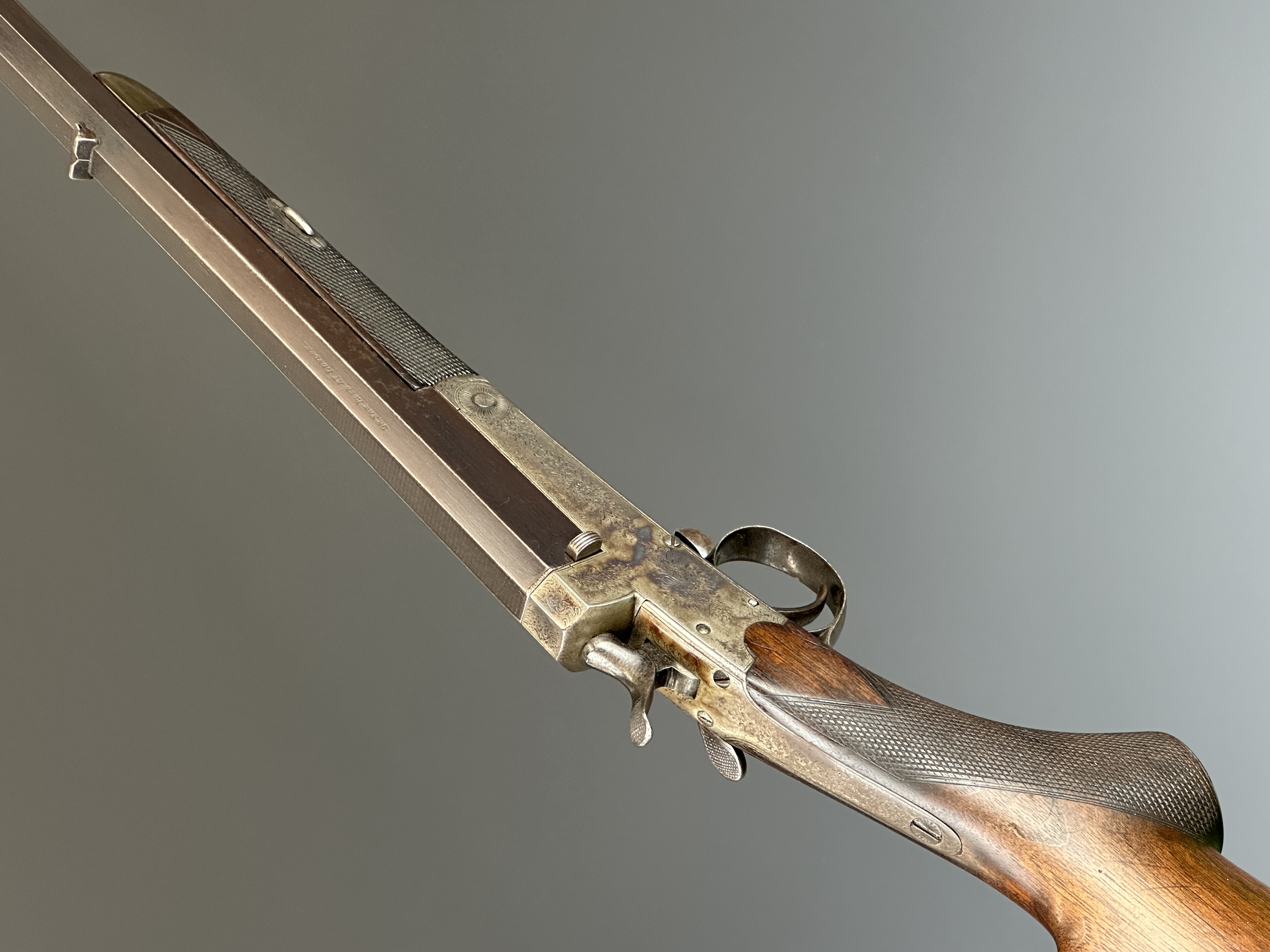 Holland & Holland .410 shotgun converted from a rook rifle with engraved action, top strap, side