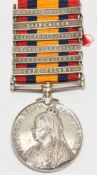 Queen's South Africa Medal with clasps for Cape Colony, Tugela Heights, Orange Free State, Relief of