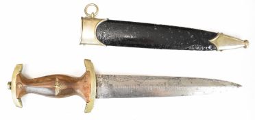 German Nazi Third Reich SA dagger with area mark Nm to crossguard, Gersch Solingen to 22cm double