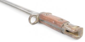 British 1907 pattern bayonet with some good stamps to the ricasso and a 39cm fullered blade with