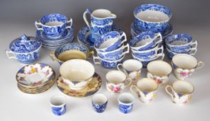 Spode tea ware decorated in the Blue Italian pattern approximately thirty one pieces together with a