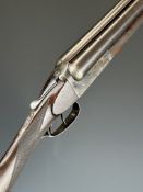 Belgian 12 bore side by side shotgun with chequered grip and forend, double trigger and 28 inch