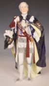 Dresden figure of a Knight of the Garter, H28cm