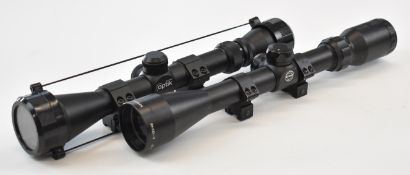 Two rifle scopes Hawke Eclipse 4-12x40 and Richter Optik 3-9x40.