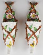 A pair of majolica style Victorian Brown Westhead Moore / George Jones or similar ceramic wall