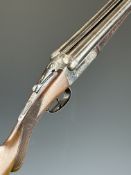 Frank Dyke & Co of London 12 bore side by side shotgun with engraved lock, underside, trigger guard,
