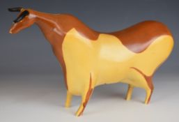 Colin Melbourne for Beswick mid century modern two tone bull / cow, H15cm