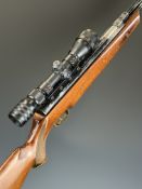 Weihrauch HW77 .22 underlever air rifle with chequered semi-pistol grip, raised cheek piece,