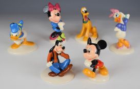 Royal Doulton six Walt Disney figures celebrating the 70 year anniversary of Mickey Mouse comprising