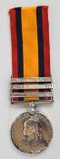 British Army Queen's South Africa Medal with clasps for Elandslaagte, Defence of Ladysmith and