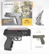 Gletcher TRS 24/7 .177 CO2 air pistol with monogrammed and rubber grips, multi-shot magazine and
