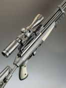 Hatsan AT44-10 TACT .22 PCP air rifle with textured pistol grip, adjustable composite tactical