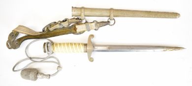 German WW2 Nazi Third Reich army dagger with A.W J R Solingen and maker's mark to 25.5cm double