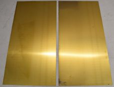 Two large sheets of brass to suit live steam or similar model maker, both circa 1.6mm and 61x122cm