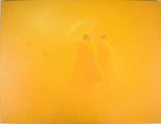 Bui Van Hoan (Vietnamese, born 1971) oil on canvas two Buddhist monks in conversation, signed