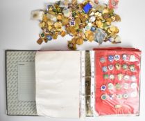 Approximately 600 metal and enamelled bowls and bowling badges, pins and buttons including many