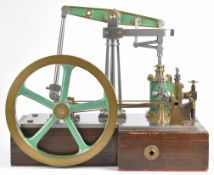 Stuart Major beam style live steam stationary engine, the single cylinder having throttle valve,