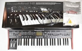 Behringer Deepmind 12 analogue polyphonic synthesizer, 49 half weighted keys, length 80cm, in