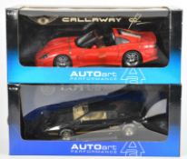 Two Auto Art Performance 1:18 scale diecast model cars comprising Callaway C12 and Lotus Esprit