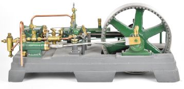 Brunell live steam tandem compound engine with working governor, spoked and grooved flywheel with