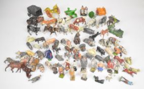 Over seventy Britains painted metal farm and zoo animals.