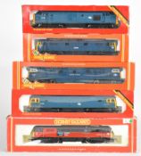 Five Hornby 00 gauge model railway British Railways diesel and electric locomotives, all in original
