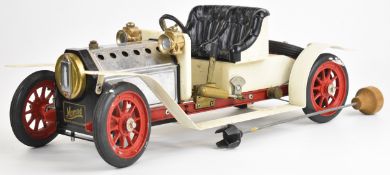 Mamod SA1 live steam roadster with white painted body, together with steering extension, length