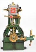 Stuart 5A vertical single cylinder live steam engine, with spoked flywheel, Stephenson's link