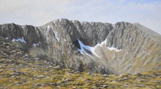 Ken Ferguson (British contemporary) oil on canvas Lochnagar Scottish Highlands mountain scene, 42