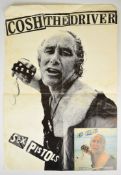 Sex Pistols - 'Cosh the Driver' promotional poster featuring Ronnie Biggs, 71 x 48cm, folded,