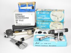 Ten vintage condenser and dynamic microphones to include Sony ECM-99, Grampian GR2 and National