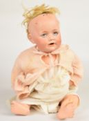 Kestner bisque headed doll with open mouth, weighted blue eyes and painted features, JDK 247 14