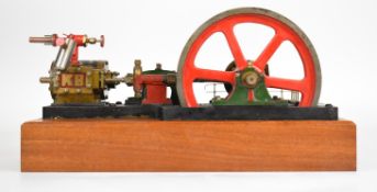 Kennion Brothers Ltd Tina live steam mill engine with attached eccentric driven feed pump, spoked