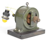 Stuart dynamo to suit live steam or similar engine, marked rpm 3000 V 4 A 1, height 9.5cm